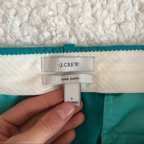 J. Crew Cafe Capri 100% Wool Teal Blue Size 6 - Picture 5 of 7
